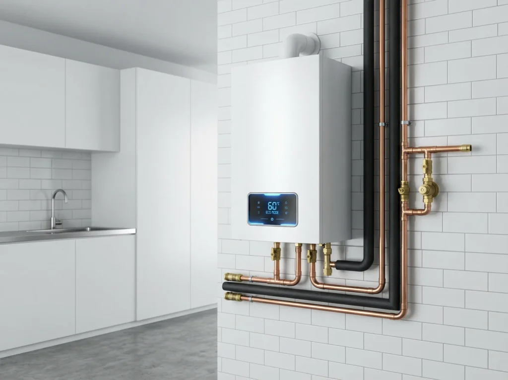 Instalacion de caldera de condensacion en vivienda de Madrid