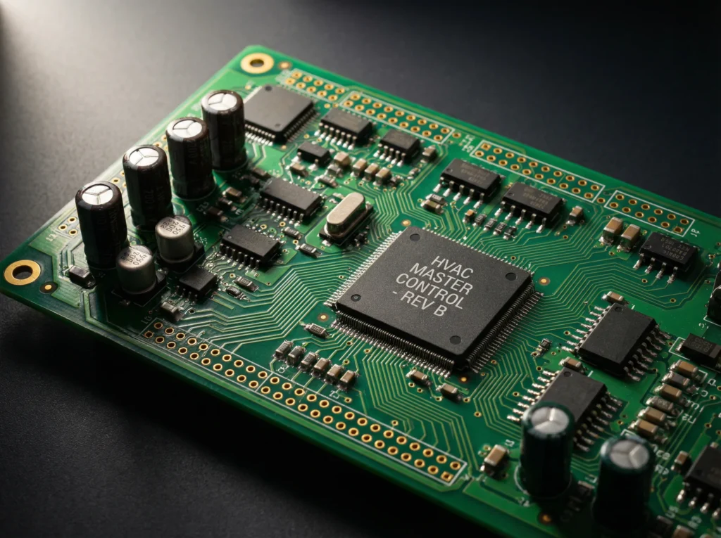 Reparacion de placa electronica de caldera en laboratorio tecnico de Uniclima Solutions, Madrid