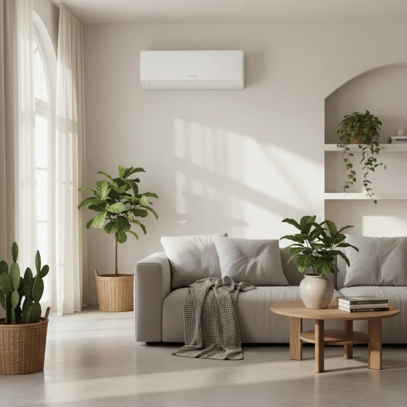 Split de aire acondicionado en salon