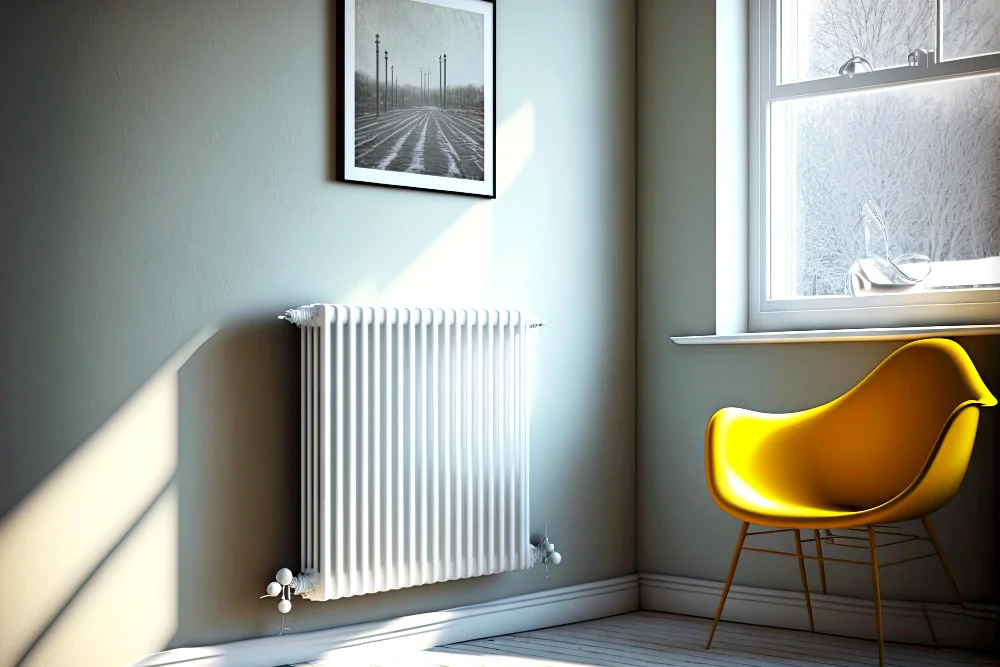Radiator instalat lângă o fereastră