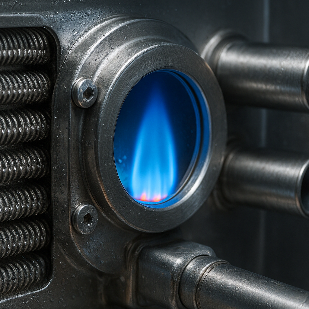 Detalle técnico del quemador modulante de caldera de condensación 2026
