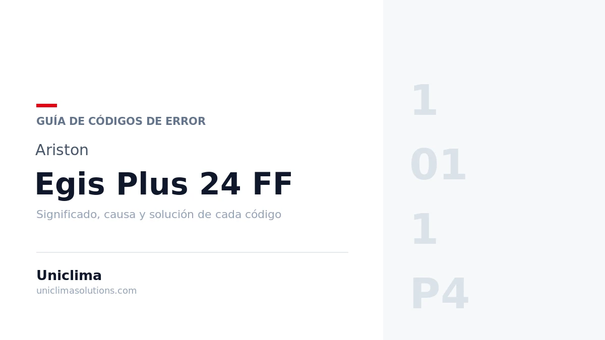Caldera Ariston Egis Plus 24 FF con la lista de códigos de error y su solución
