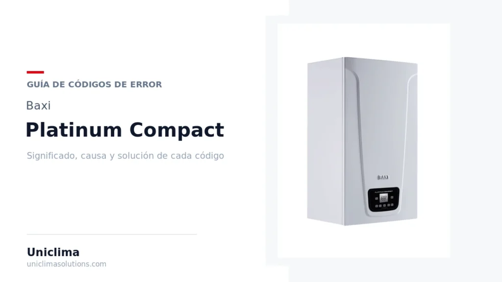 Caldera Baxi Platinum / Platinum Compact ECO con la lista de códigos de error y su solución
