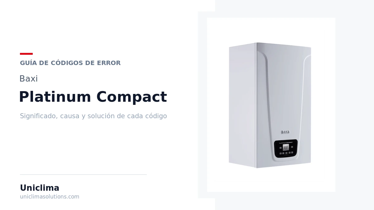Caldera Baxi Platinum / Platinum Compact ECO con la lista de códigos de error y su solución
