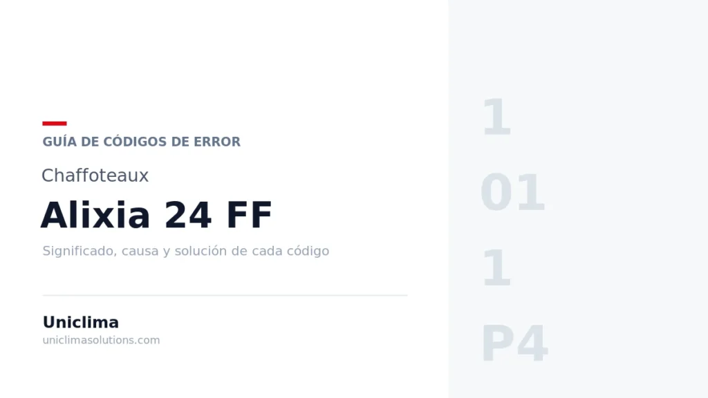 Caldera Chaffoteaux Alixia 24 FF con la lista de códigos de error y su solución