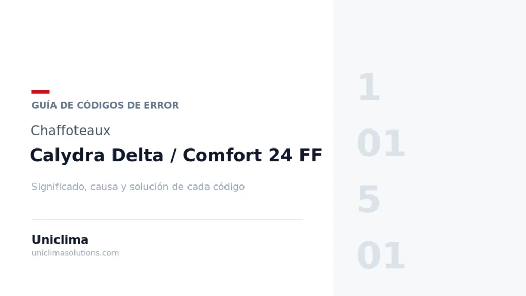 Caldera Chaffoteaux Calydra Delta / Comfort 24 FF con la lista de códigos de error y su solución