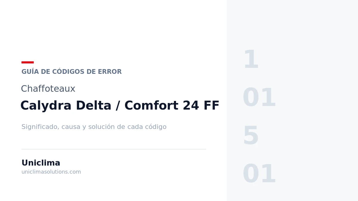 Caldera Chaffoteaux Calydra Delta / Comfort 24 FF con la lista de códigos de error y su solución