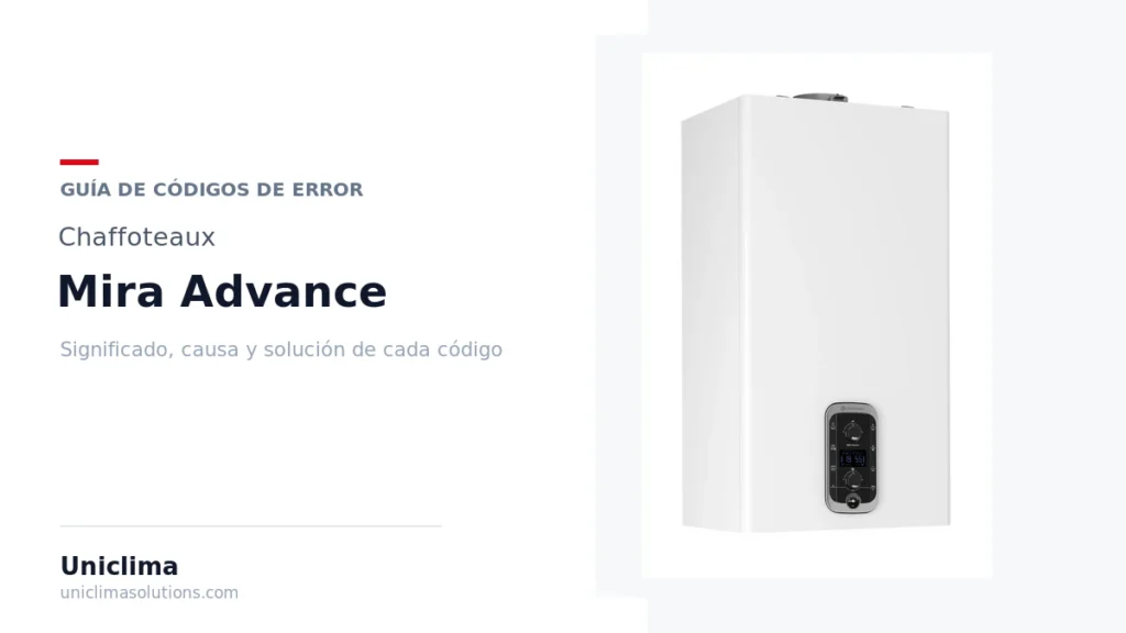 Caldera Chaffoteaux Mira Advance Link 25 con la lista de códigos de error y su solución