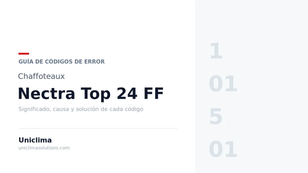 Caldera Chaffoteaux Nectra Top 24 FF con la lista de códigos de error y su solución