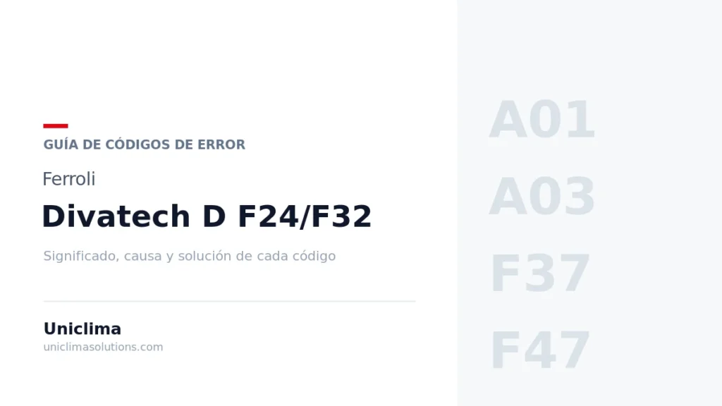 Caldera Ferroli Divatech D F24/F32 con la lista de códigos de error y su solución