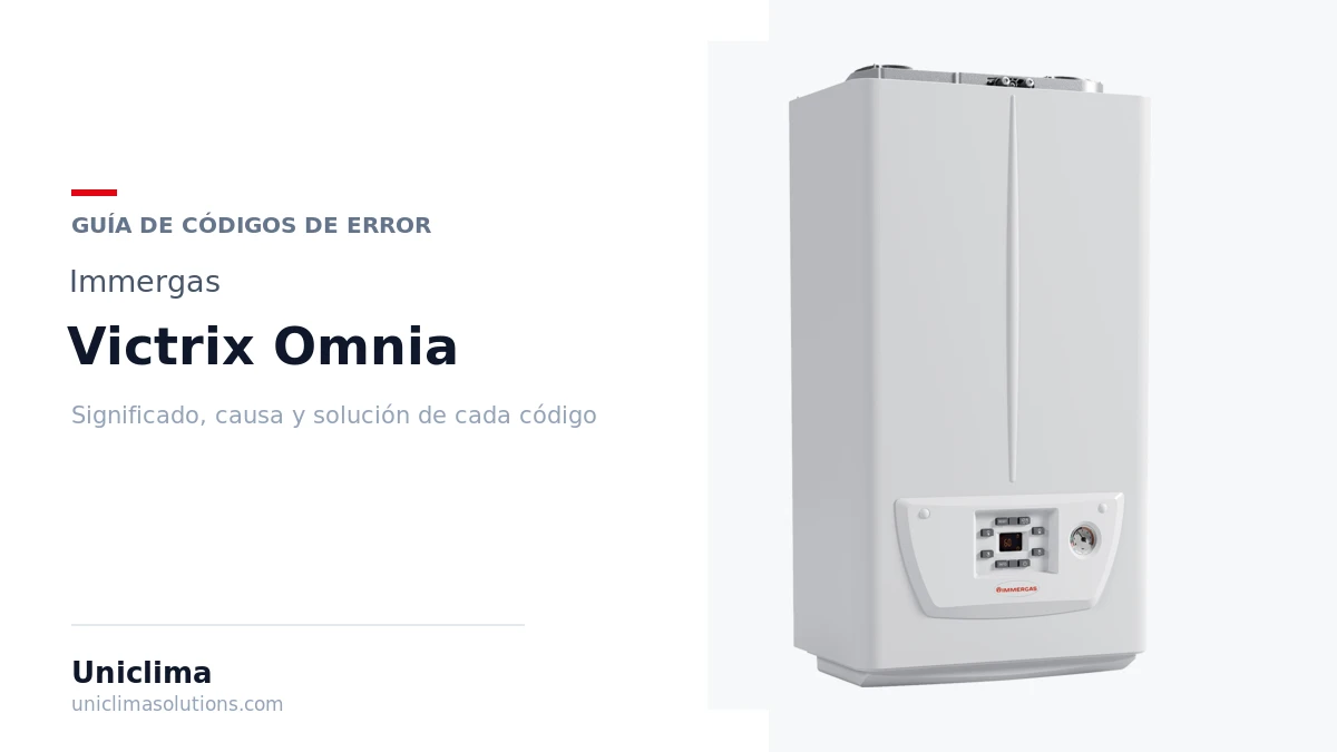 Caldera Immergas Victrix Omnia 25/26 con la lista de códigos de error y su solución