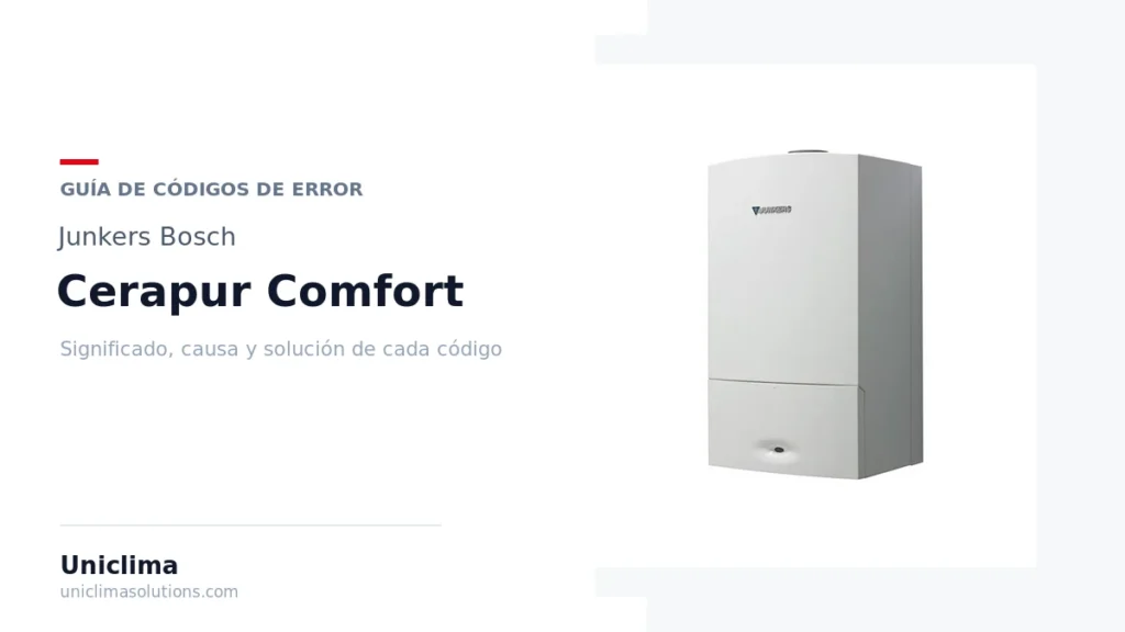 Caldera Junkers Bosch Cerapur Comfort ZWBC con la lista de códigos de error y su solución