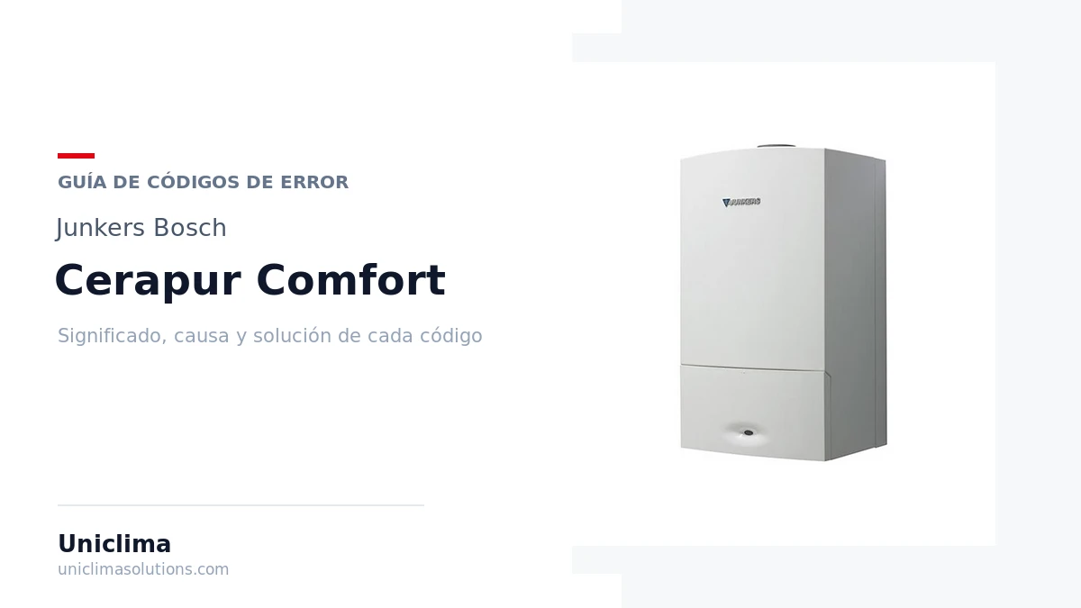 Caldera Junkers Bosch Cerapur Comfort ZWBC con la lista de códigos de error y su solución