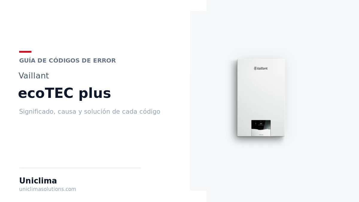 Caldera Vaillant ecoTEC plus VMW 246/5-5 con la lista de códigos de error y su solución