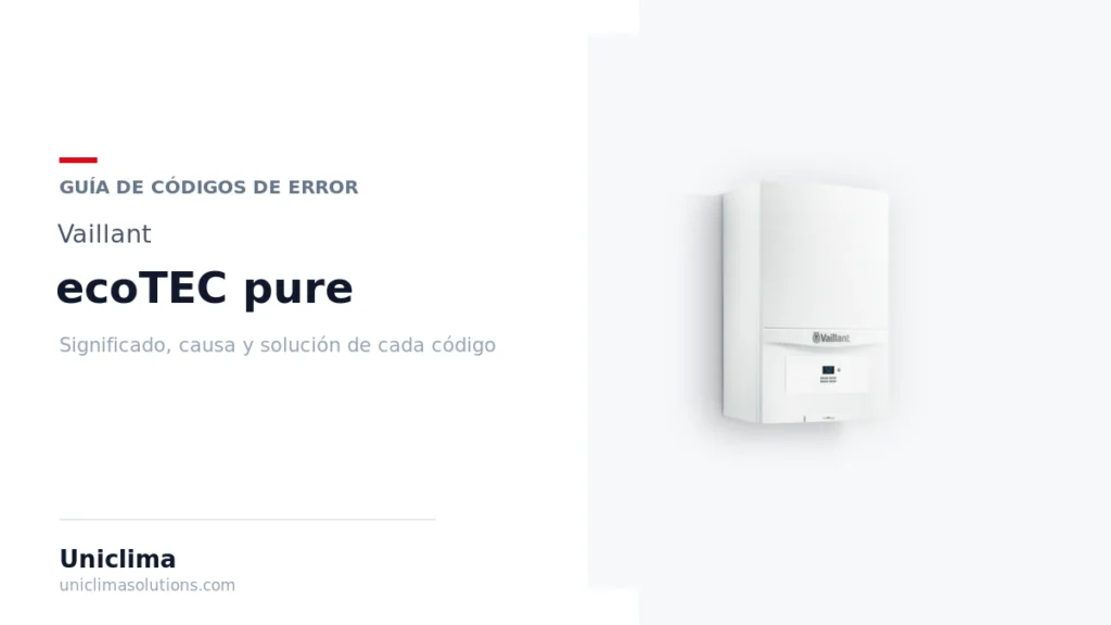 Caldera Vaillant ecoTEC pure VMW 236/7-2 y 286/7-2 con la lista de códigos de error y su solución