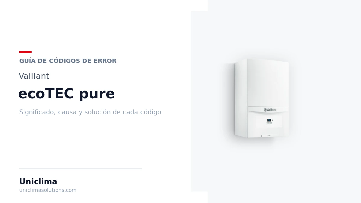 Caldera Vaillant ecoTEC pure VMW 236/7-2 y 286/7-2 con la lista de códigos de error y su solución