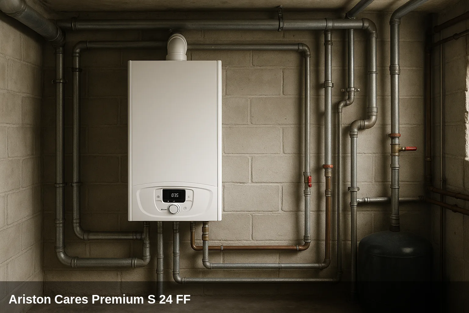 Heizkessel Ariston Cares Premium S 24 FF en cuarto de Heizkessel.