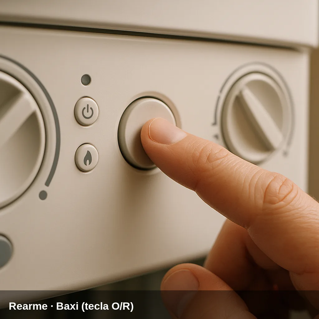 Rückstellung der Baxi Platinum mit der O/R-Taste am Bedienfeld