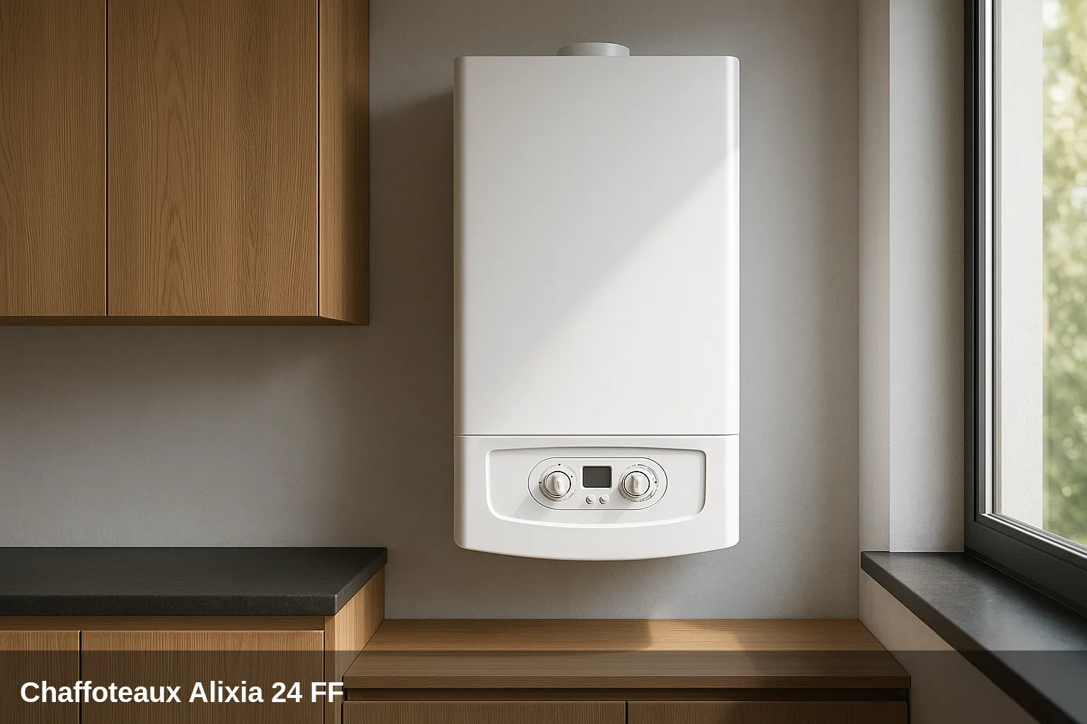Heizkessel Chaffoteaux Alixia 24 FF instalada en una cocina moderna.