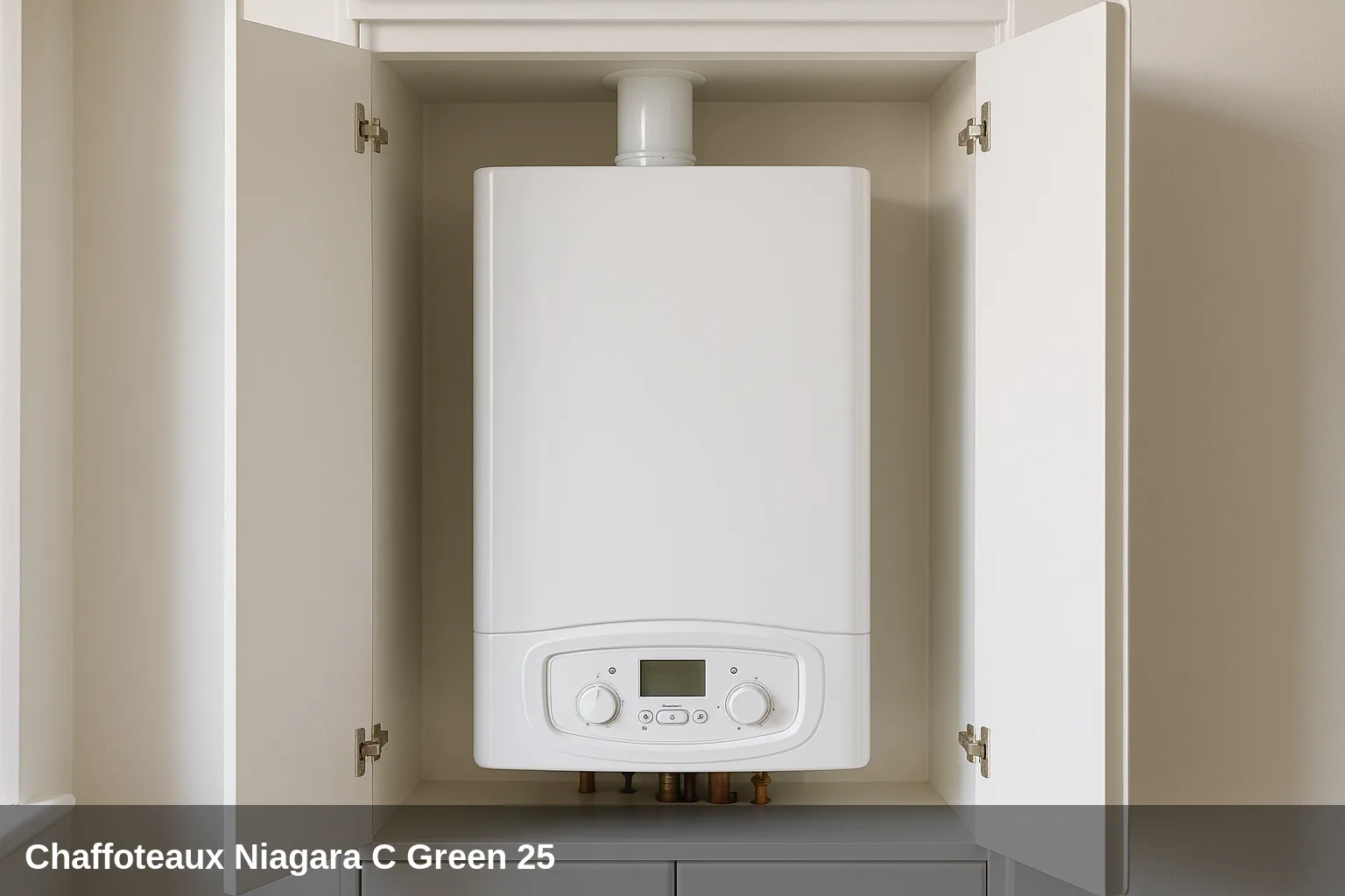 Caldaia Chaffoteaux Niagara C Green 25 en armario blanco empotrado