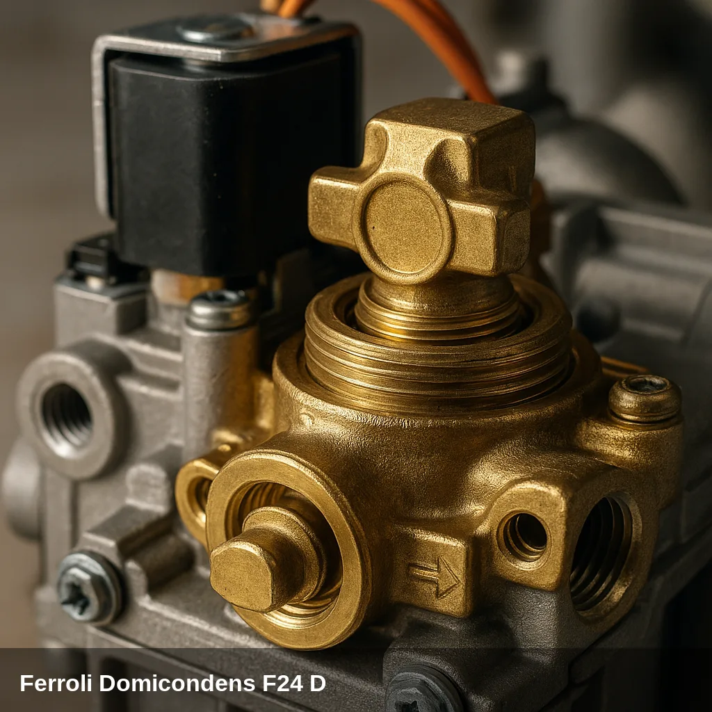 Detalle de la valvola gas de la Ferroli Domicondens F24 D.