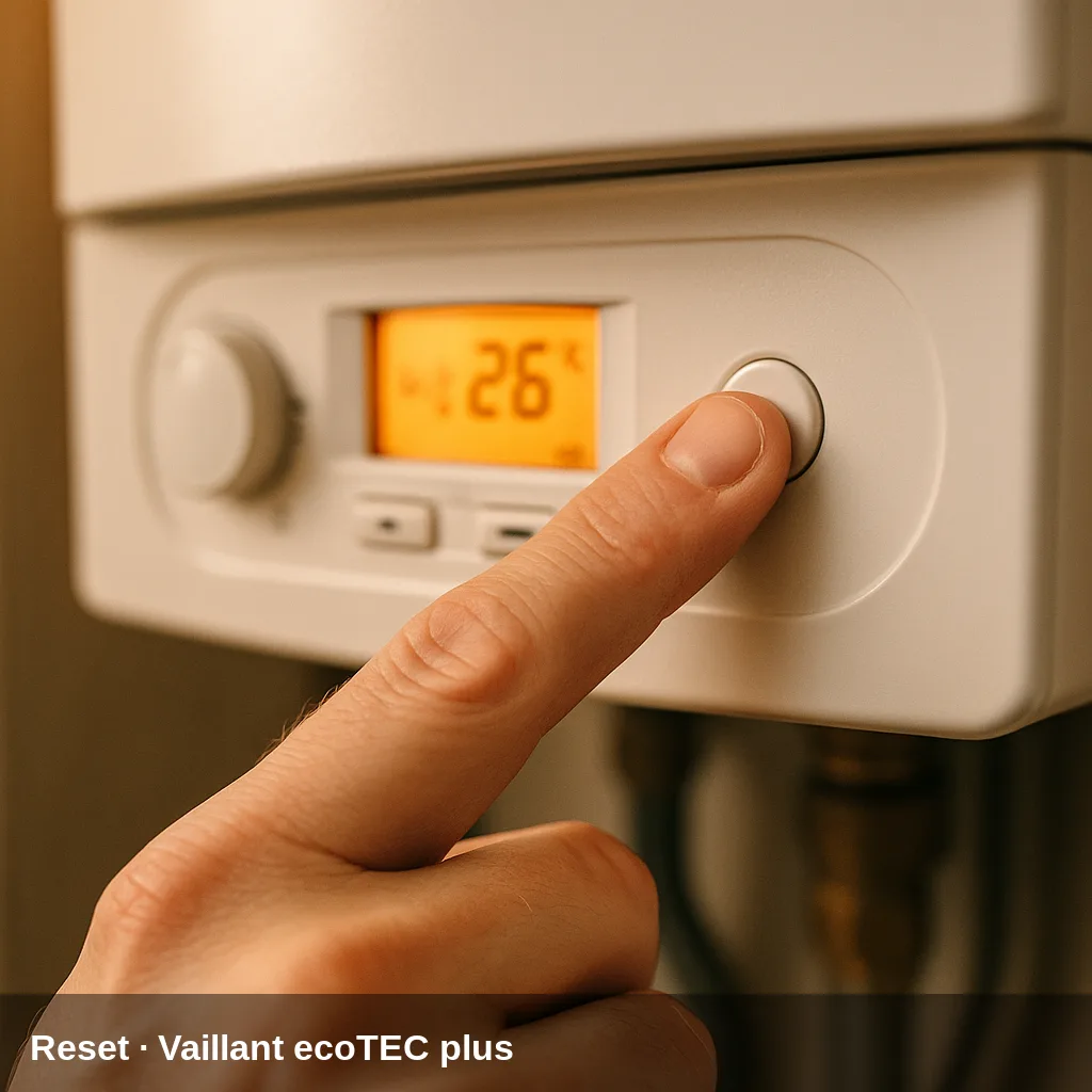 Rücksetzen der Vaillant ecoTEC plus VMW 246/5-5 durch Drücken der Reset-Taste