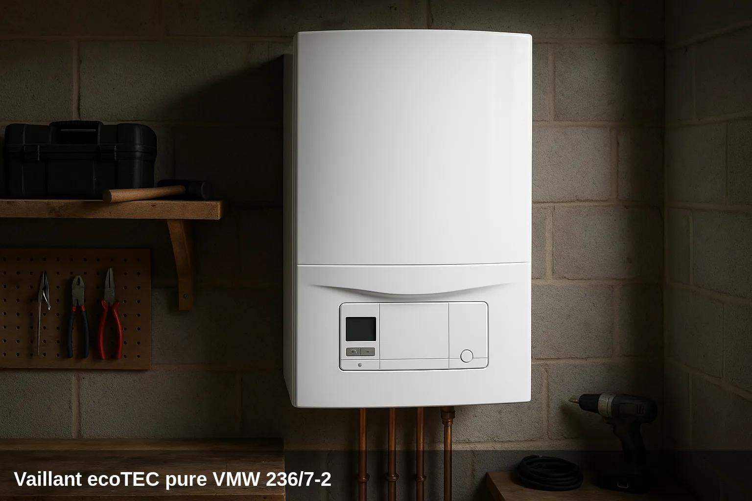 Caldaia Vaillant ecoTEC pure VMW 236/7-2 en taller de garaje