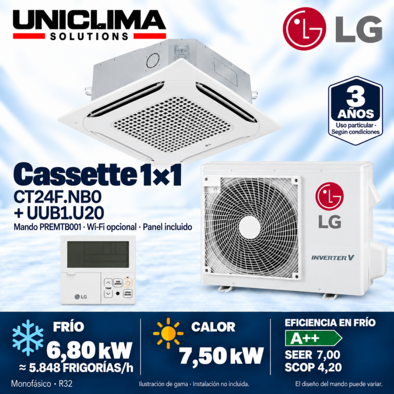 Conjunto LG CT24F.NB0 + UUB1.U20, 5.848 FRIGORÍE/h — Uniclima
