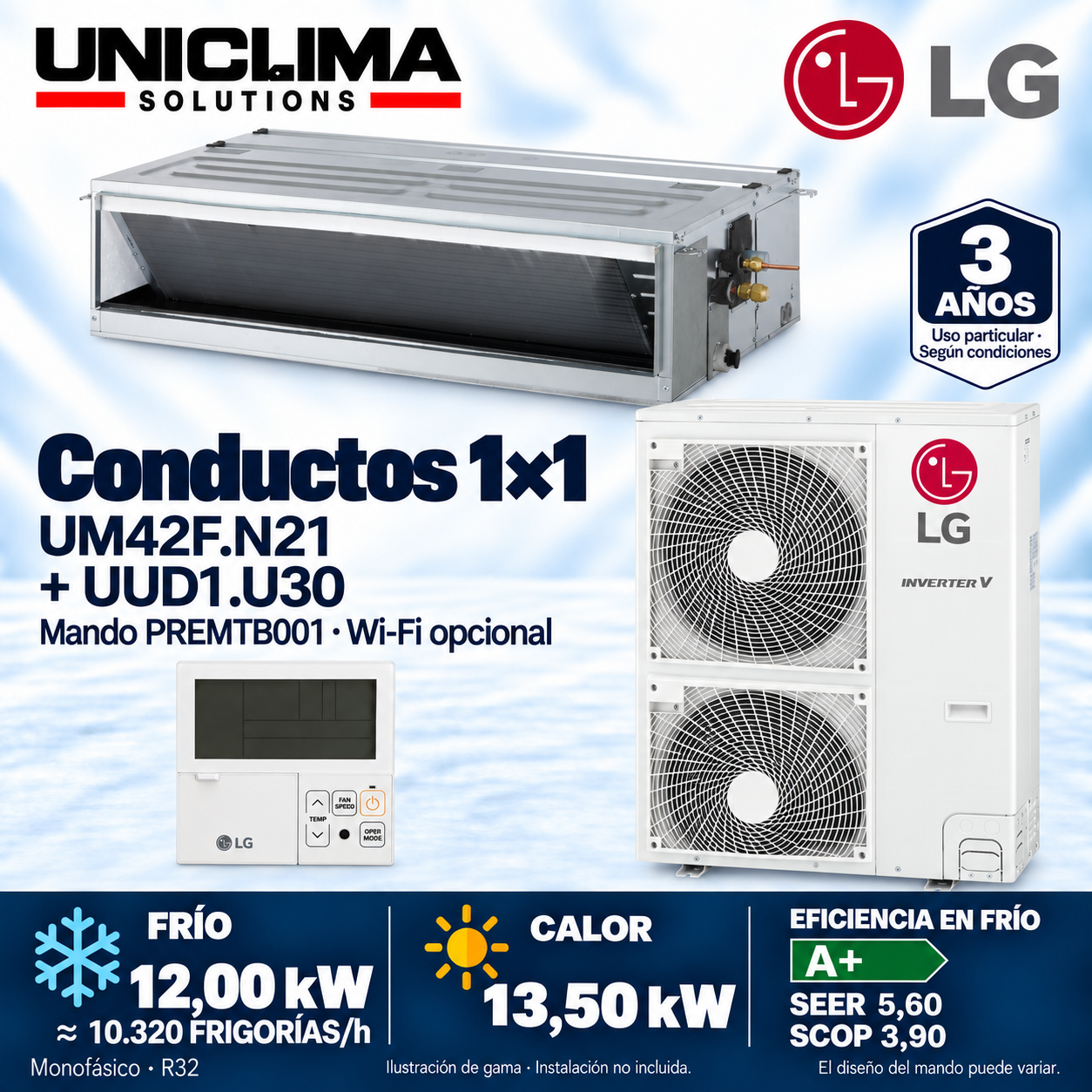 LG UM42F.N21 + UUD1.U30, 10.320 FRIGORÍAS/h — Uniclima
