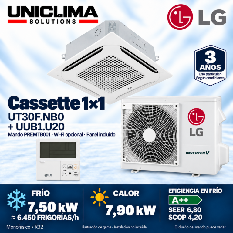 Conjunto LG UT30F.NB0 + UUB1.U20, 6.450 FRIGORÍE/h — Uniclima