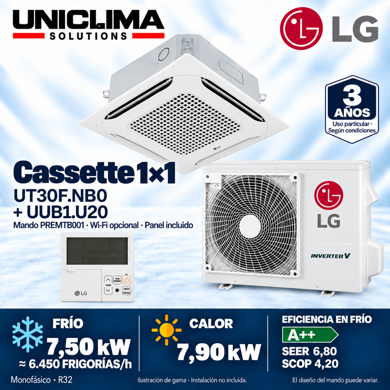 LG UT30F.NB0 + UUB1.U20, 6.450 KÜHLLEISTUNG/h — Uniclima