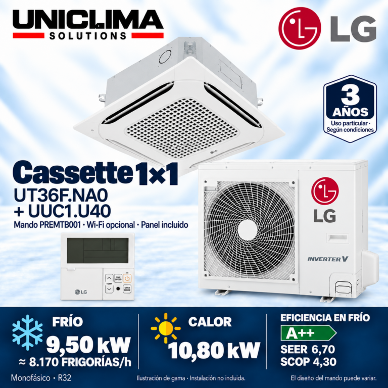 Conjunto LG UT36F.NA0 + UUC1.U40, 8.170 FRIGORIE/h — Uniclima
