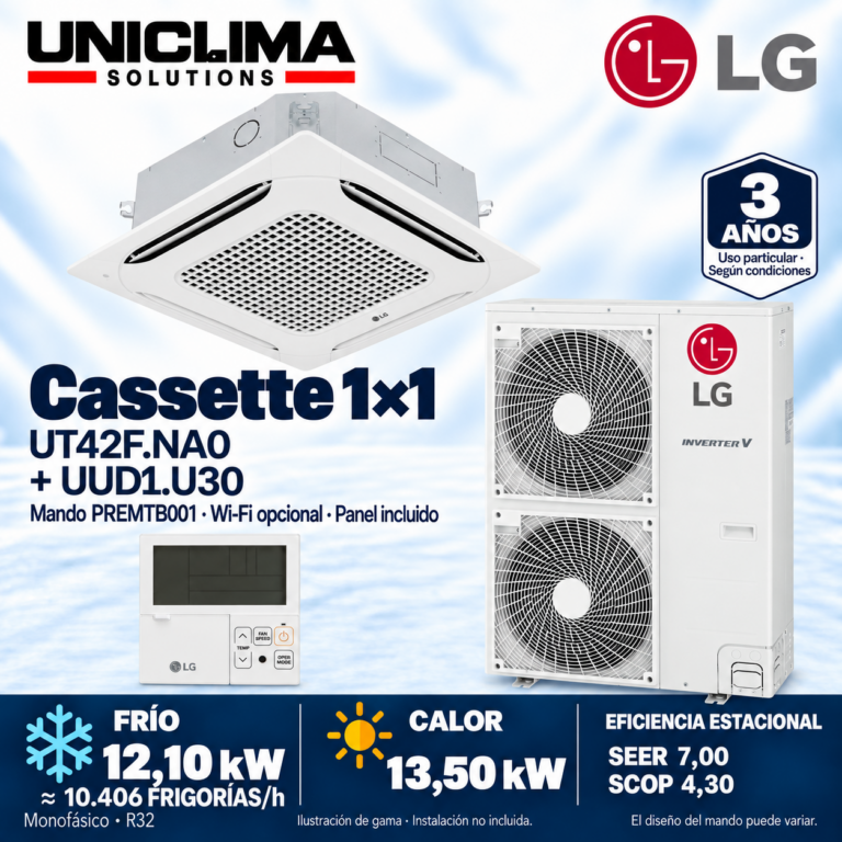 Conjunto LG UT42F.NA0 + UUD1.U30, 10.406 FRIGORÍE/h — Uniclima