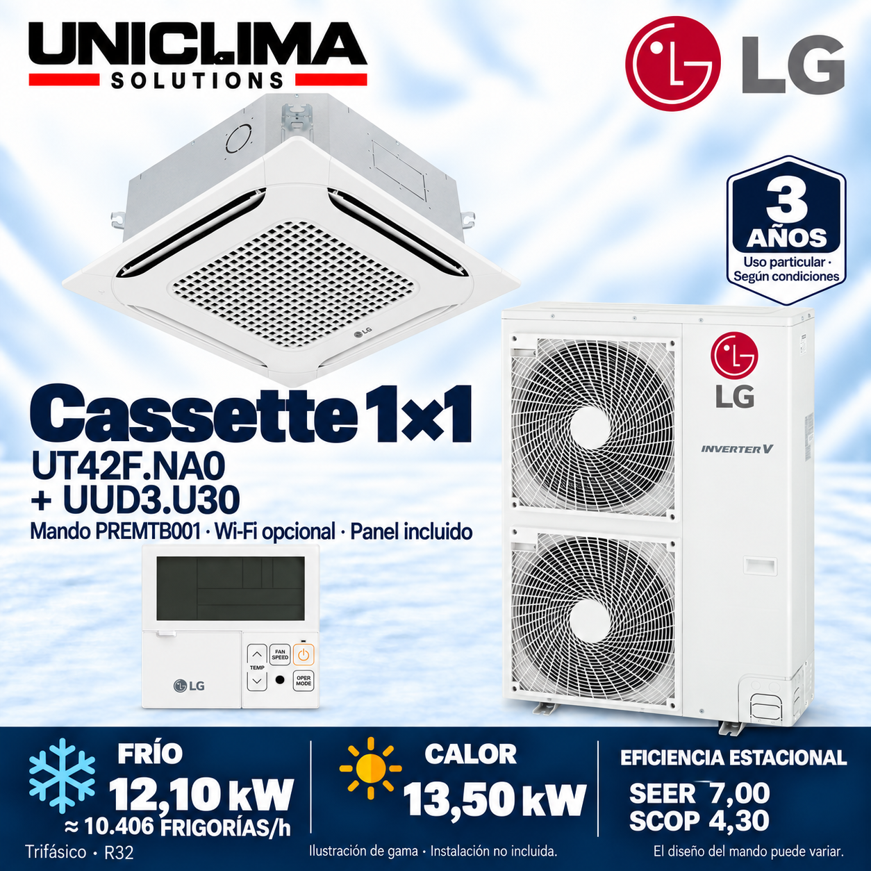 Set LG UT42F.NA0 + UUD3.U30, 10.406 FRIGORÍEN/h — Uniclima