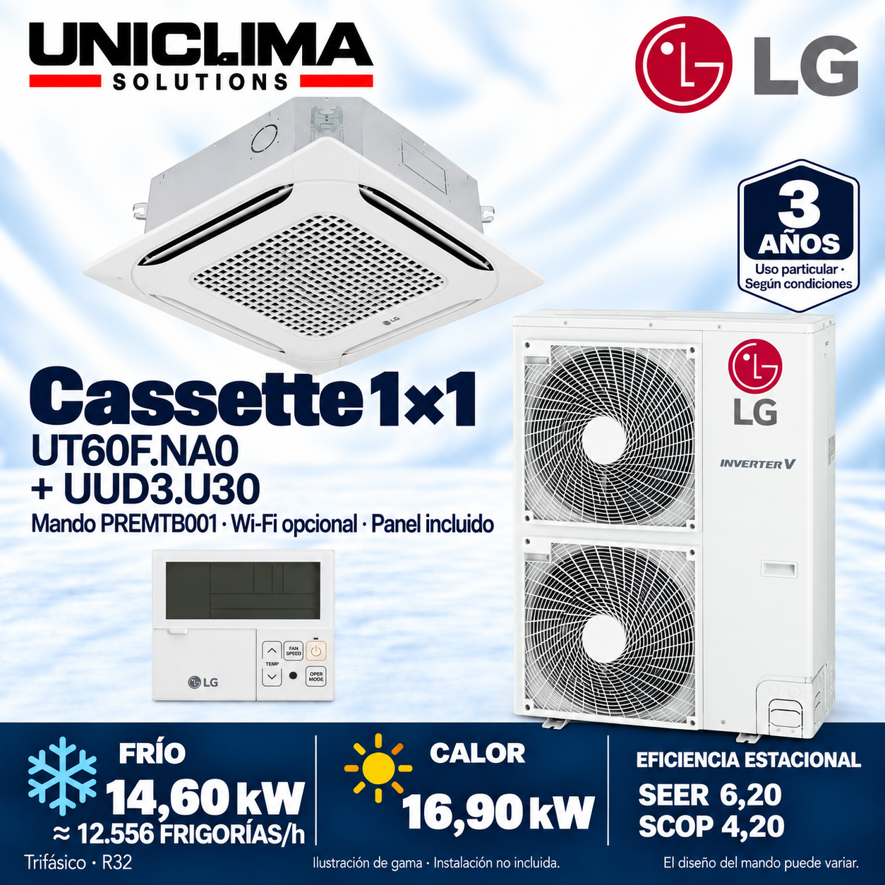 Conjunto LG UT60F.NA0 + UUD3.U30, 12.556 FRIGORÍE/h — Uniclima