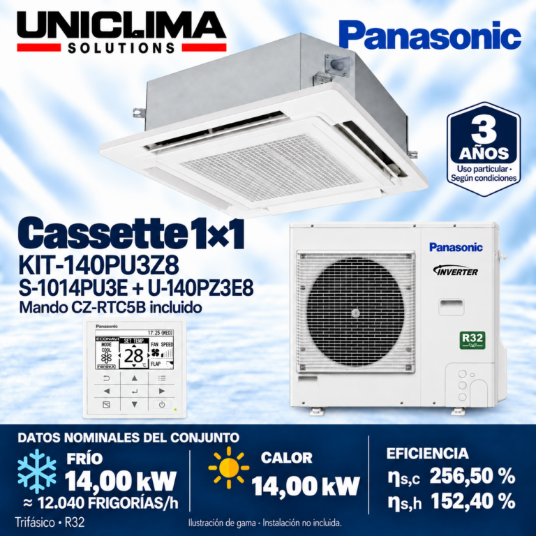 Conjunto Panasonic KIT-140PU3Z8, 12.040 FRIGORÍAS/h — Uniclima