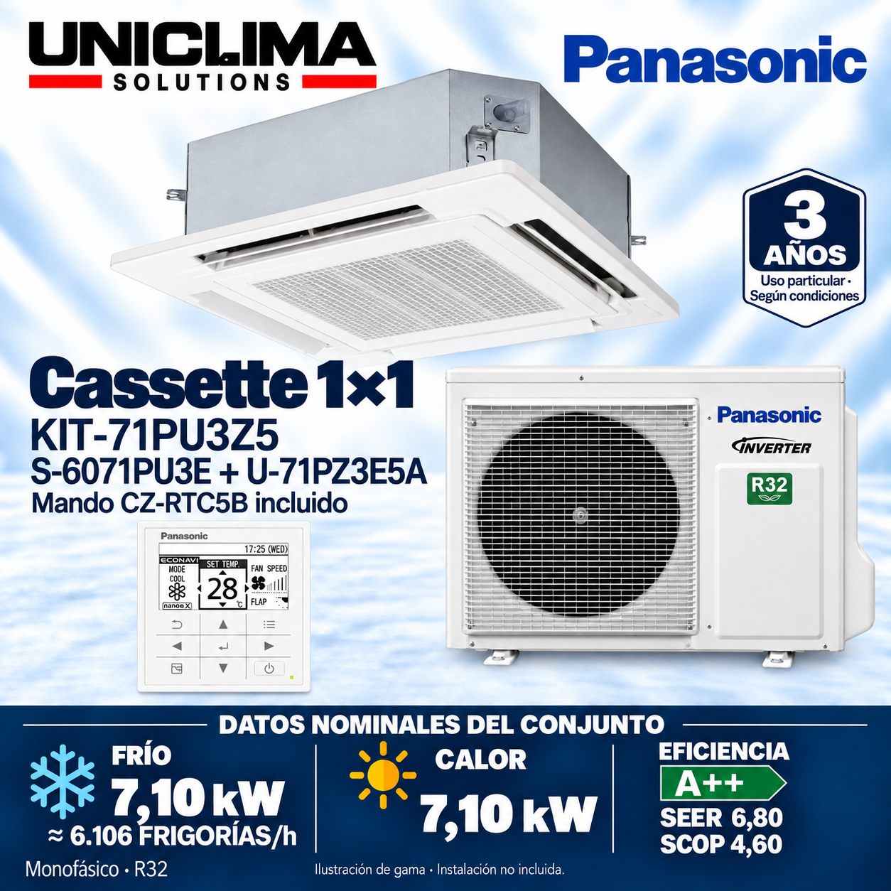 Panasonic KIT-71PU3Z5, 6.106 FRIGORÍEN/H — Uniclima