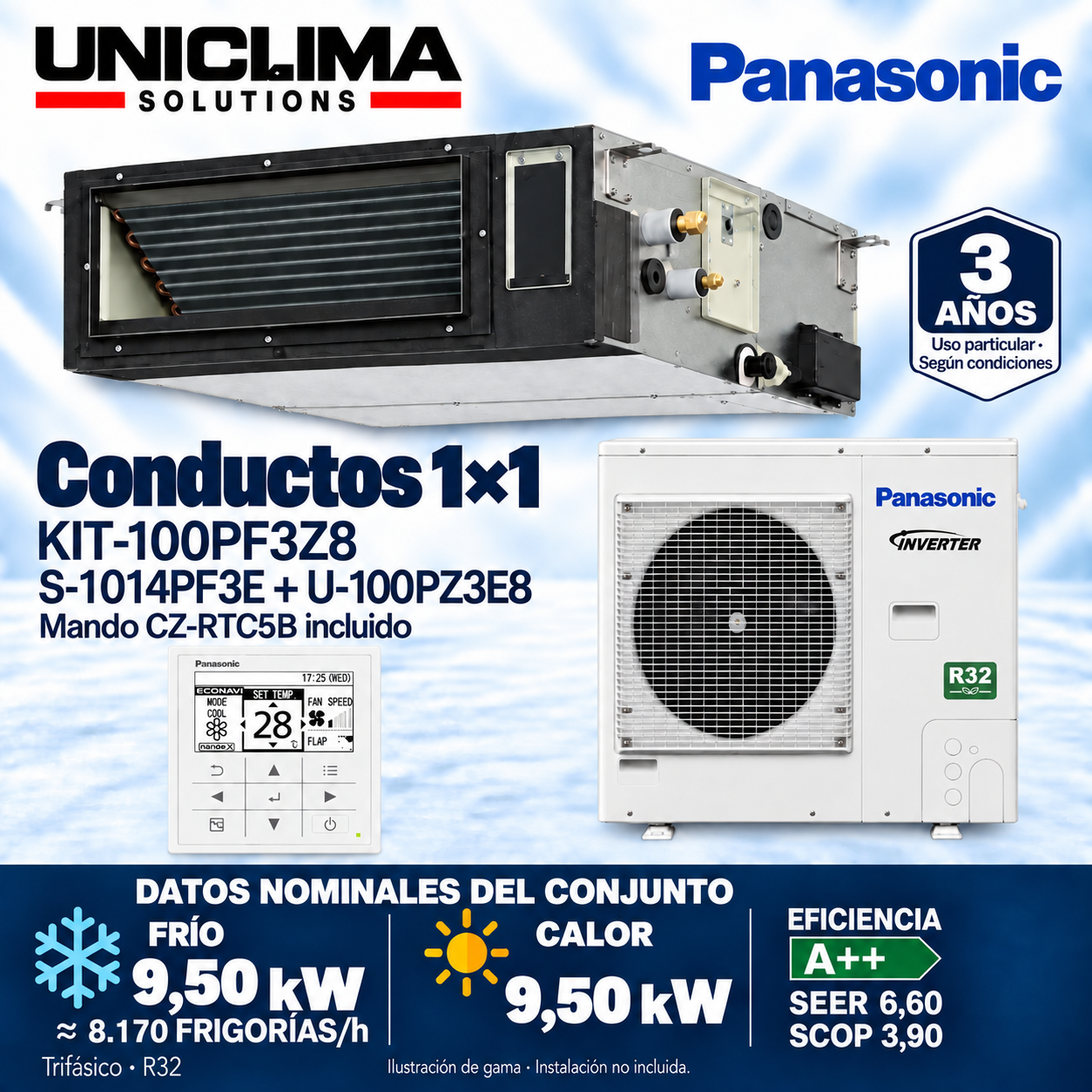 Panasonic KIT-100PF3Z8, 8.170 KÜHLEN/h — Uniclima