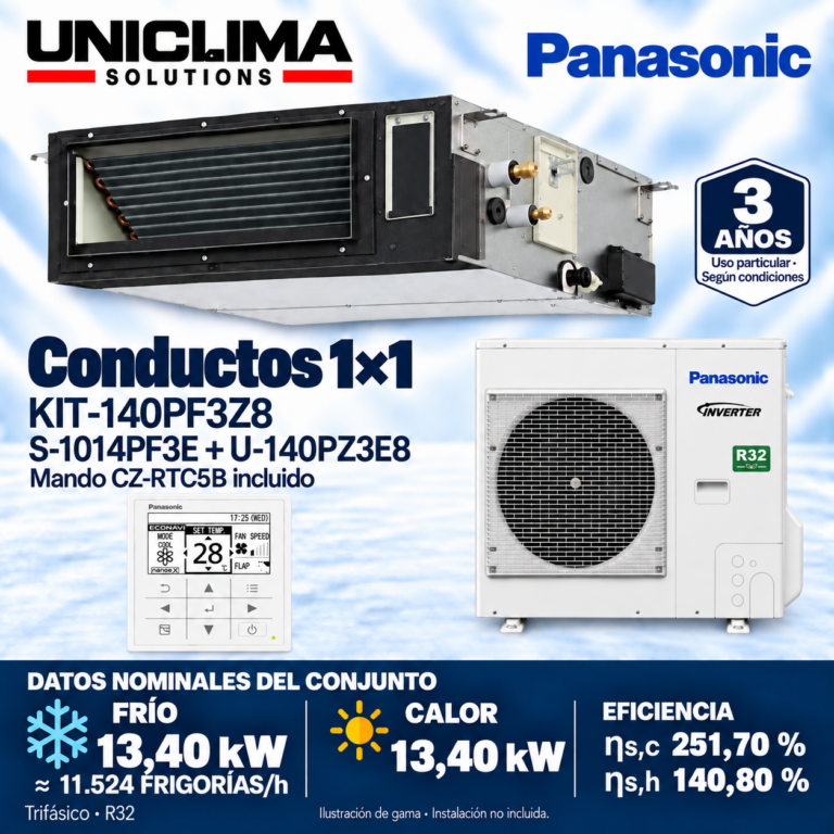 Conjunto Panasonic KIT-140PF3Z8, 11.524 FRIGORÍAS/h — Uniclima