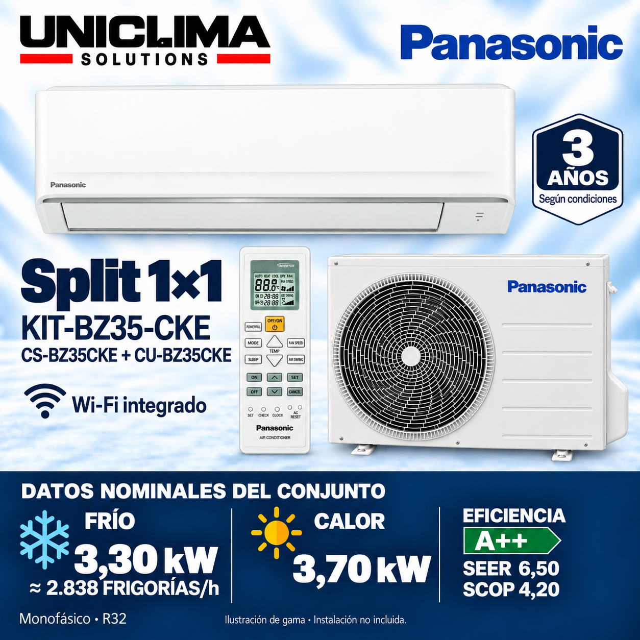 Panasonic KIT-BZ35-CKE, 2.838 KÜHLEN/h — Uniclima