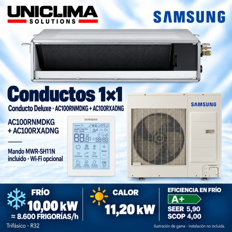 Baugruppe Samsung AC100RNMDKG + AC100RXADNG, 8.600 frigorías/h — Uniclima
