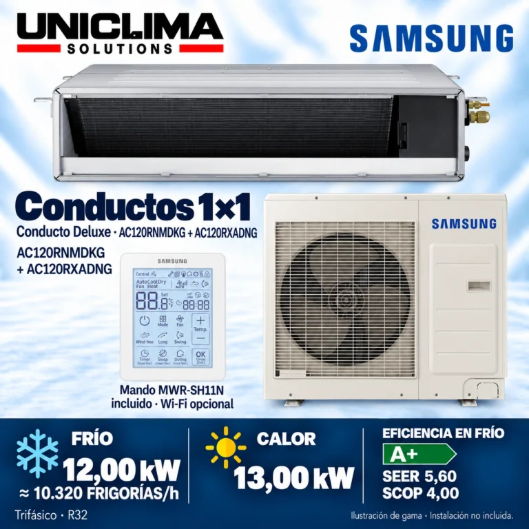 Baugruppe Samsung AC120RNMDKG + AC120RXADNG, 10.320 frigorías/h — Uniclima