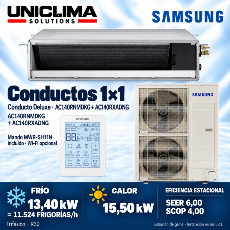 Baugruppe Samsung AC140RNMDKG + AC140RXADNG, 11.524 frigorías/h — Uniclima