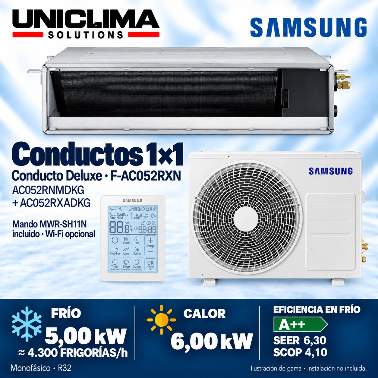 Ensemble Samsung F-AC052RXN, 4.300 frigorías/h — Uniclima