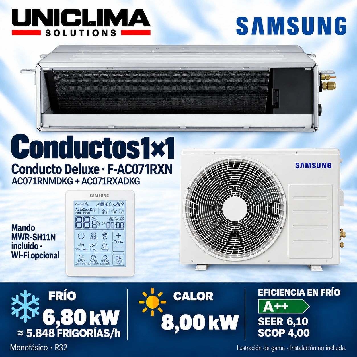 Ensemble Samsung F-AC071RXN, 5.848 frigorías/h — Uniclima