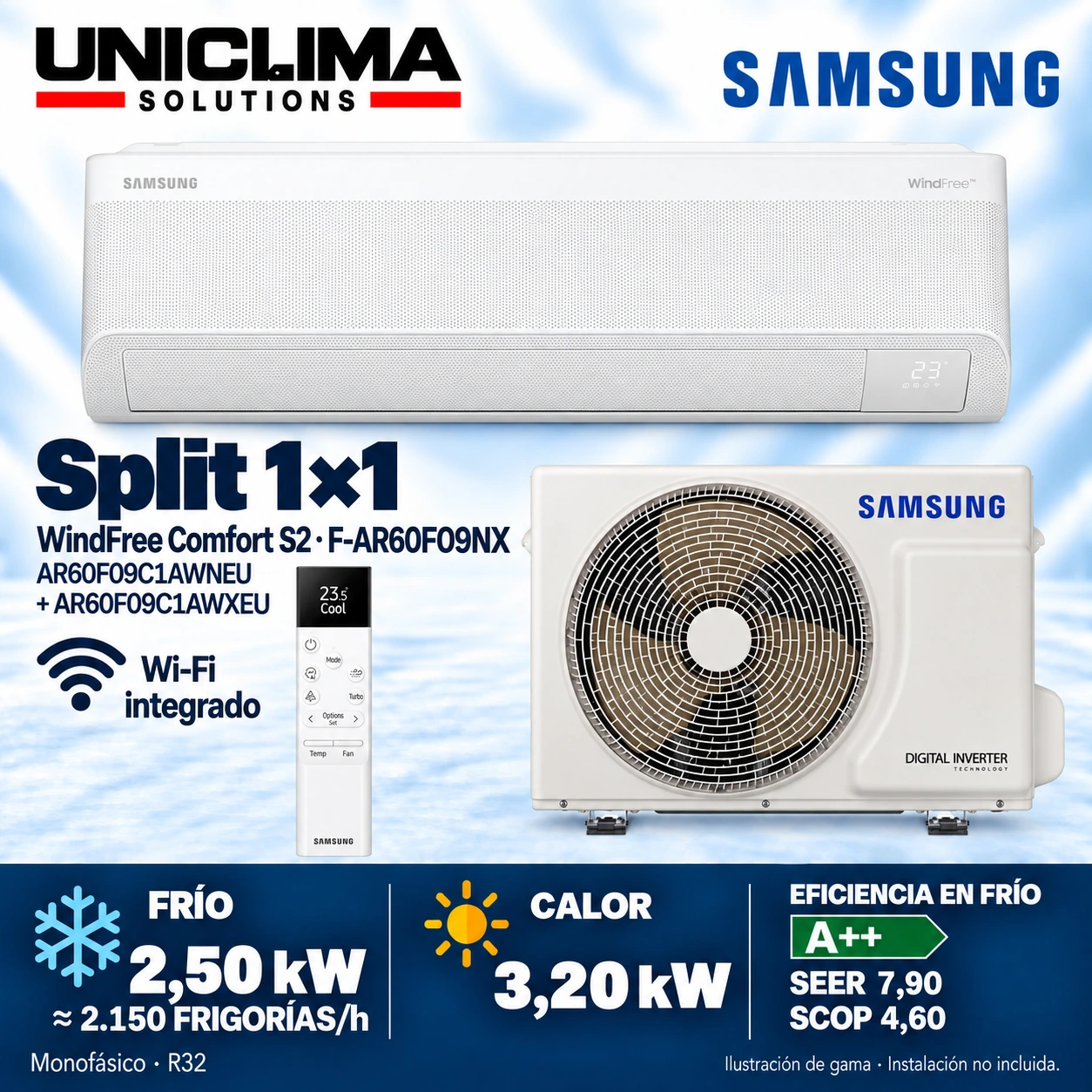 Baugruppe Samsung F-AR60F09NX, 2.150 frigorías/h — Uniclima