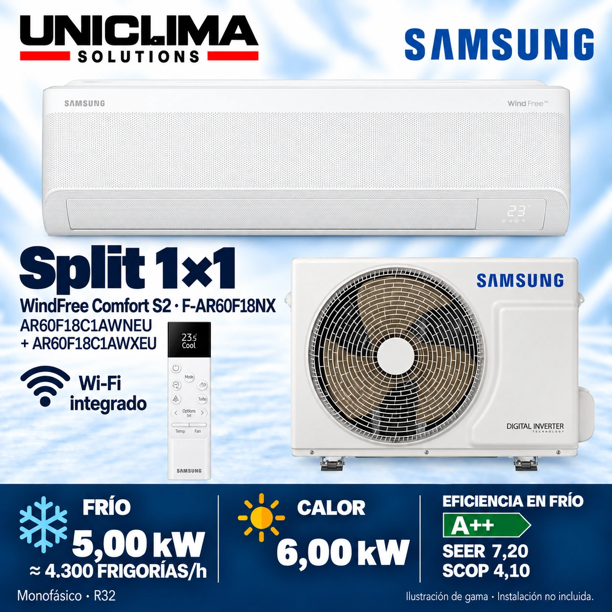 Baugruppe Samsung F-AR60F18NX, 4.300 frigorías/h — Uniclima