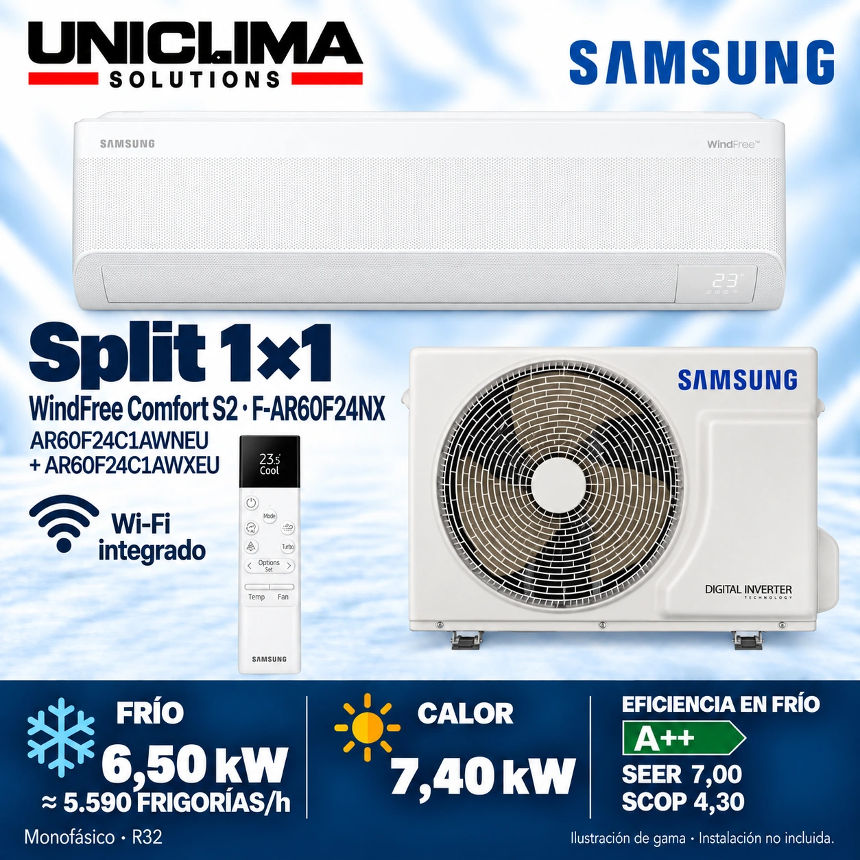 Ensemble Samsung F-AR60F24NX, 5.590 frigorías/h — Uniclima