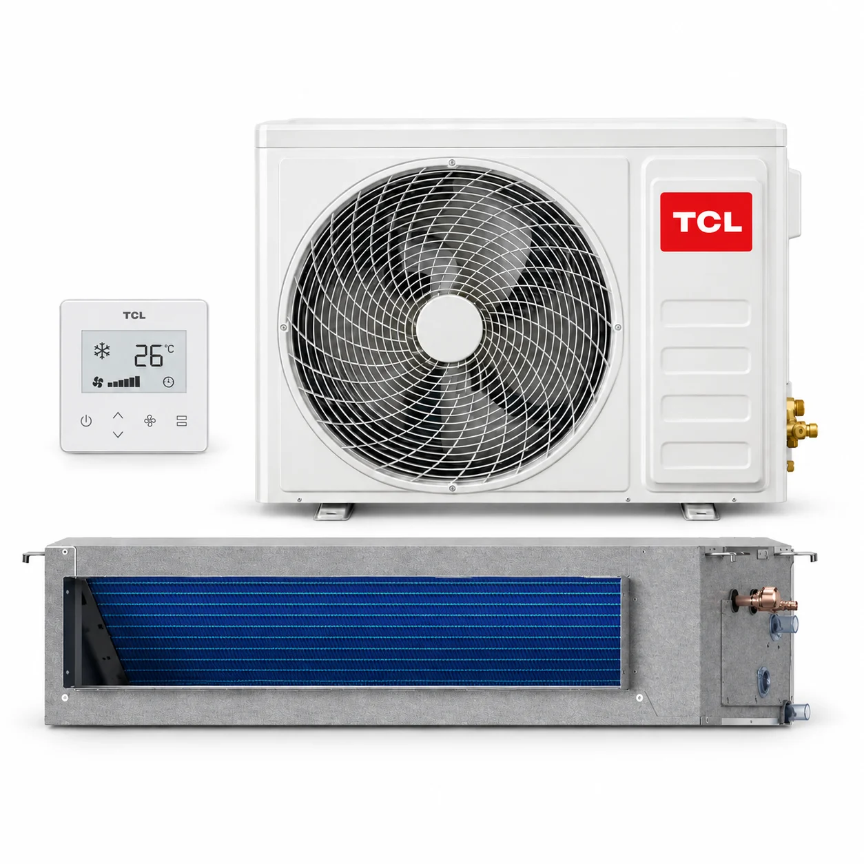 TCL duct set: range illustration, not to scale