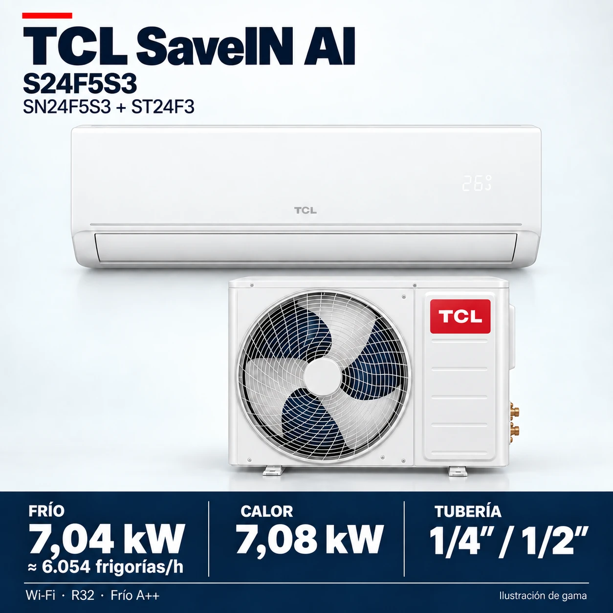TCL S24F5S3: insieme SN24F5S3 + ST24F3, illustrazione della gamma